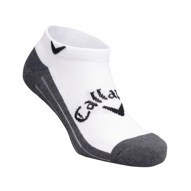 Callaway Men's Tour Opti-Dri Low 2 Performance Socks - White/Charcoal