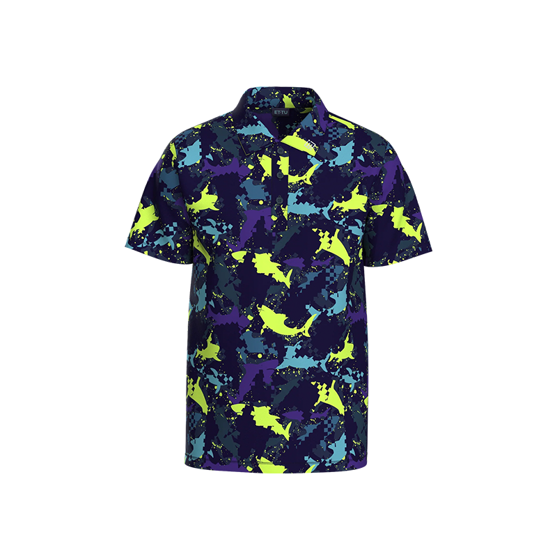 Boy's Shark Attack Polo - Blue