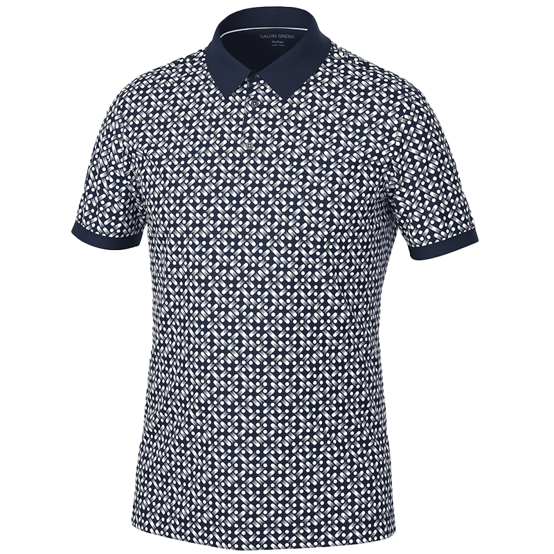 Melvin Breathable short sleeve golf shirt - Navy/White