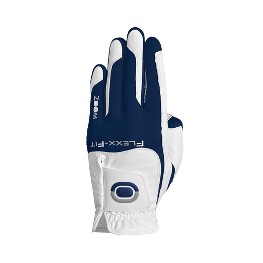 Zoom Men's Hybrid Style Golf Glove - WHITE/NAVY