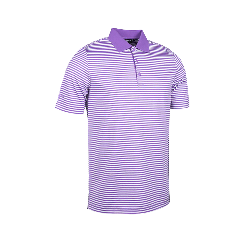 Letham Mens Striped Mercerised Luxury Golf Shirt