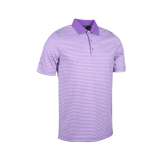 Letham Mens Striped Mercerised Luxury Golf Shirt