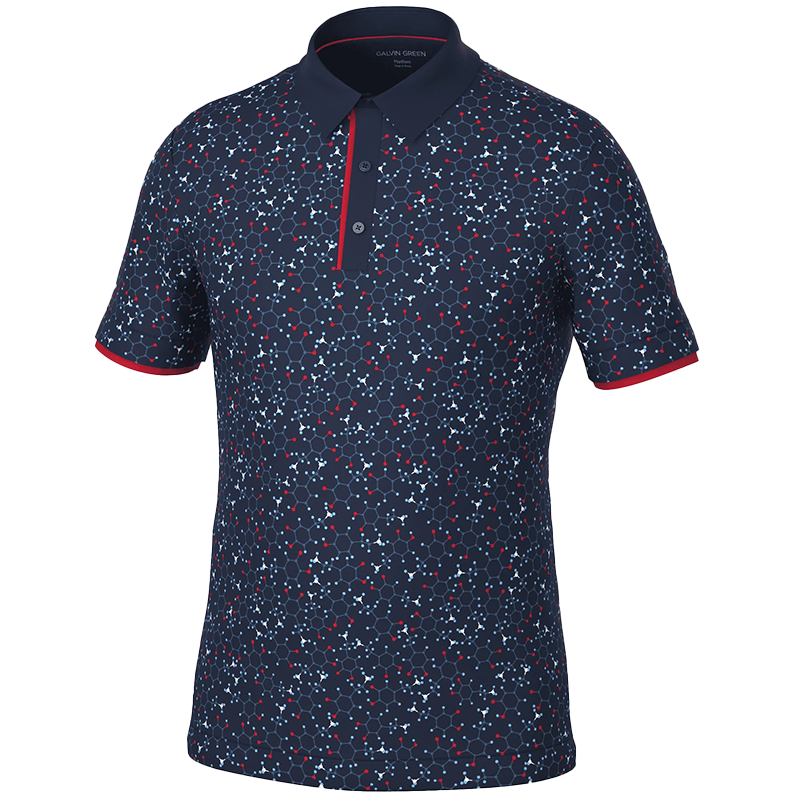 Mannix Breathable short sleeve golf shirt - Navy/Red