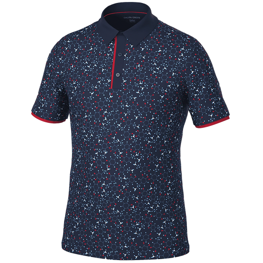 Mannix Breathable short sleeve golf shirt - Navy/Red