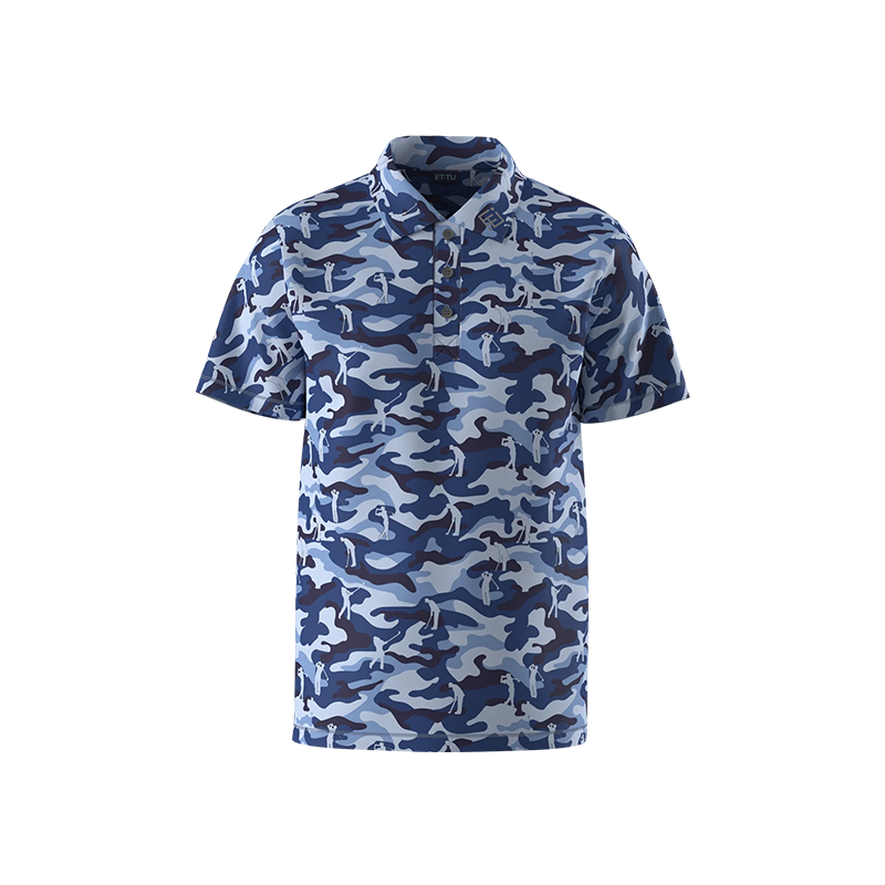 Boy's Golfing Camo Polo - Blue