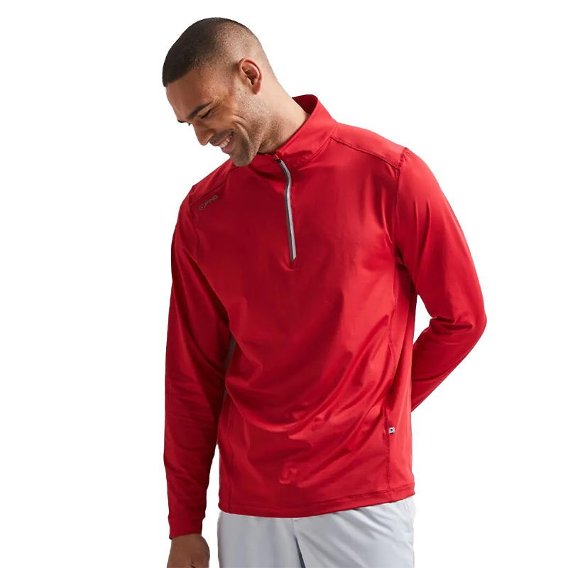Latham Men's Half Zip Midlayer - Rich Red