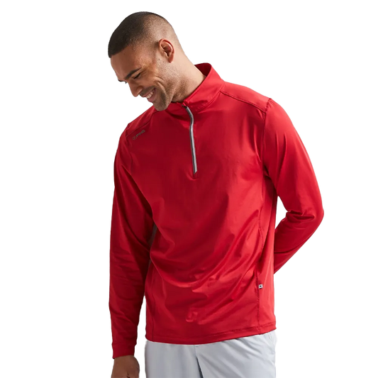 Latham Men's Half Zip Midlayer - Rich Red