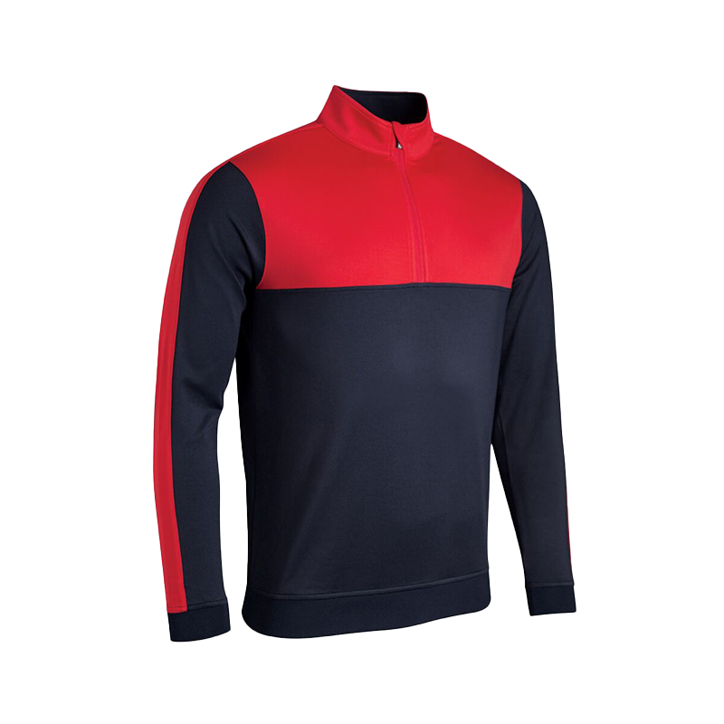 Arizona Mens Quarter Zip Thermal Panelled Fleece Showerproof Golf Midlayer