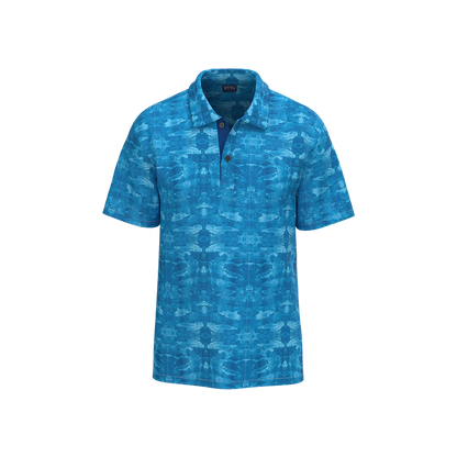 Boy's Ice Camo Polo - Blue