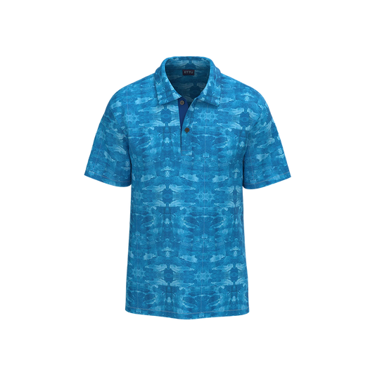 Boy's Ice Camo Polo - Blue
