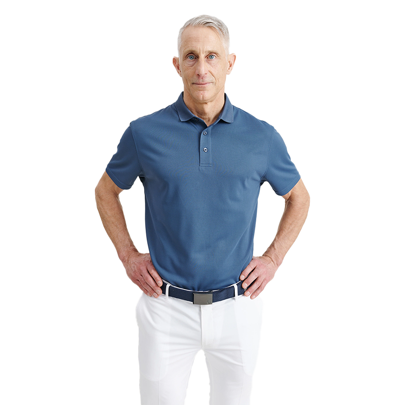Mens Cray drycool polo - Steelblue