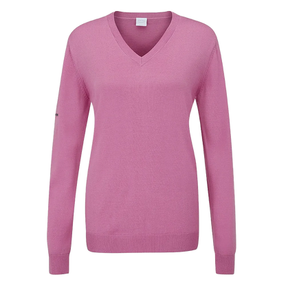 Tatton Ladies V Neck Sweater - Pink