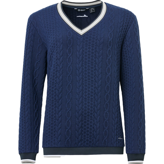 Lds Woburn midlayer pullover - Navy/Stone