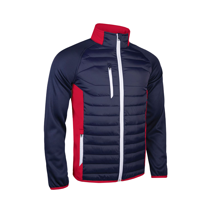 Mens Full Zip Padded Stretch Panel and Sleeves Performance Golf Jacket