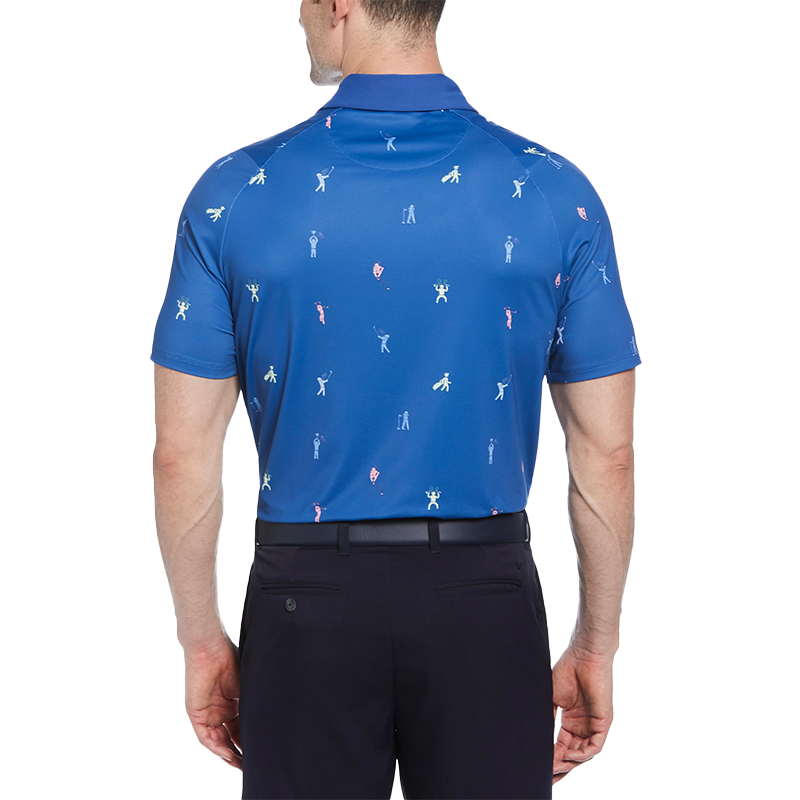 Mens Time Lapse Print Polo - Galaxy Blue