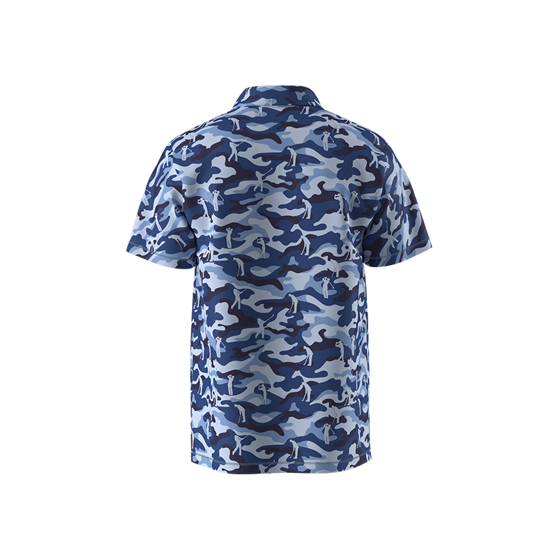 Boy's Golfing Camo Polo - Blue