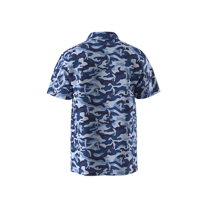 Boy's Golfing Camo Polo - Blue