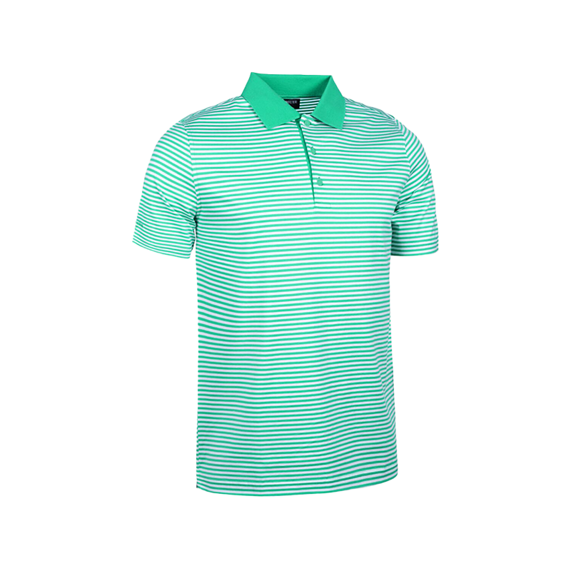 Letham Mens Striped Mercerised Luxury Golf Shirt
