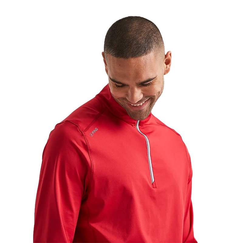 Latham Men's Half Zip Midlayer - Rich Red