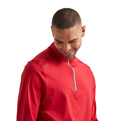 Latham Men's Half Zip Midlayer - Rich Red
