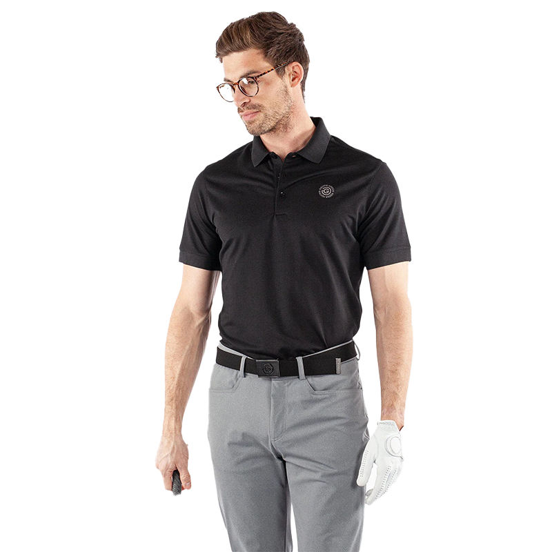 Maximilian Breathable short sleeve golf shirt - Black