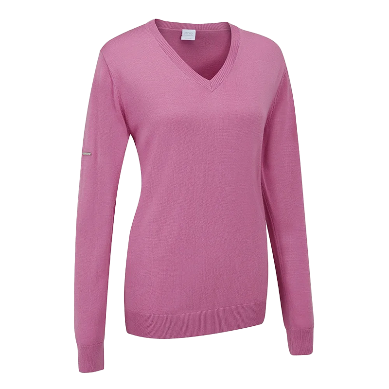 Tatton Ladies V Neck Sweater - Pink