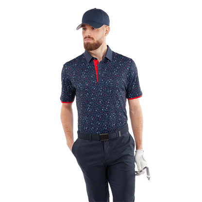 Mannix Breathable short sleeve golf shirt - Navy/Red