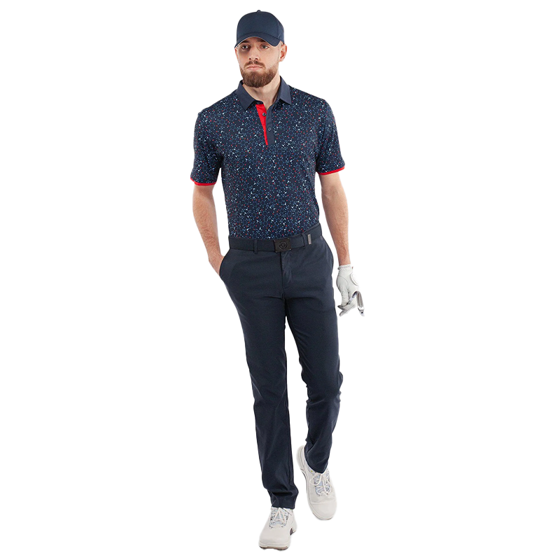 Mannix Breathable short sleeve golf shirt - Navy/Red