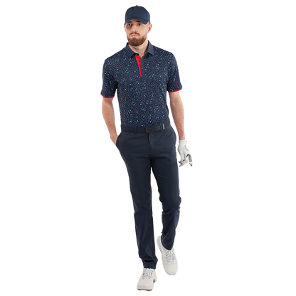 Mannix Breathable short sleeve golf shirt - Navy/Red