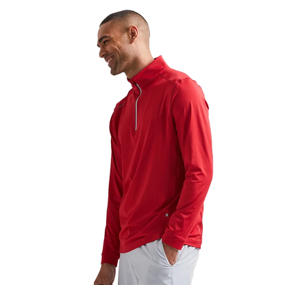Latham Men's Half Zip Midlayer - Rich Red