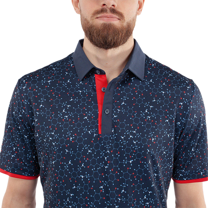 Mannix Breathable short sleeve golf shirt - Navy/Red