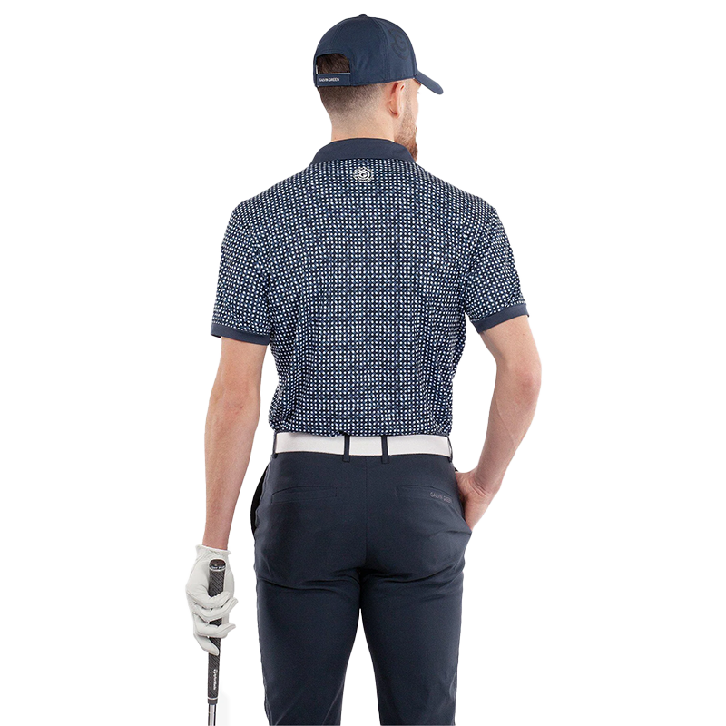 Melvin Breathable short sleeve golf shirt - Navy/White
