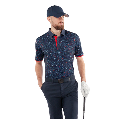 Mannix Breathable short sleeve golf shirt - Navy/Red