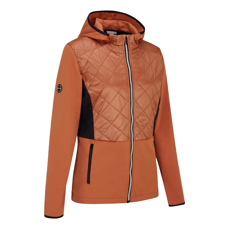 Gem Ladies Hybrid Hooded Jacket - Auburn/Black
