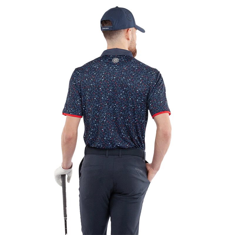 Mannix Breathable short sleeve golf shirt - Navy/Red