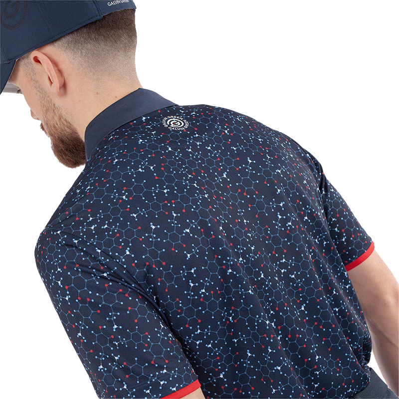 Mannix Breathable short sleeve golf shirt - Navy/Red