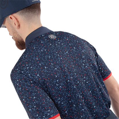 Mannix Breathable short sleeve golf shirt - Navy/Red