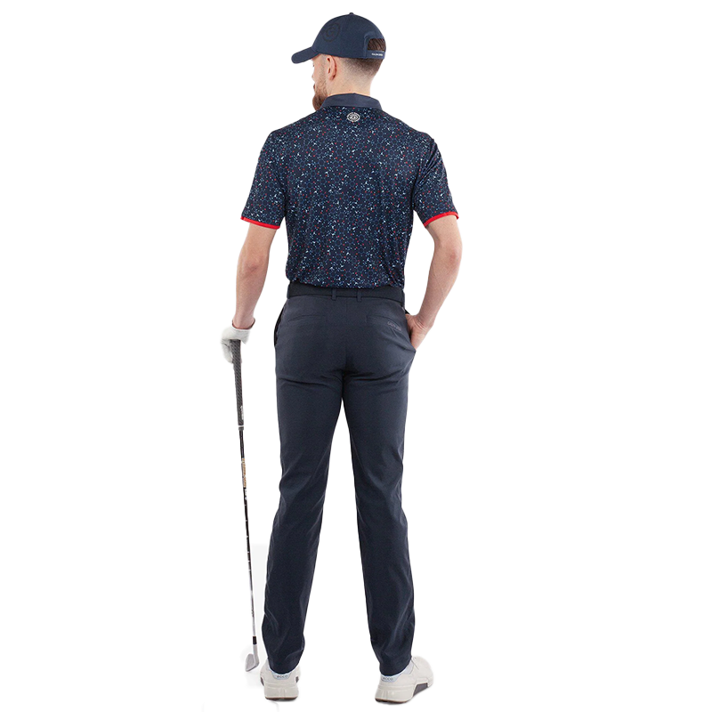 Mannix Breathable short sleeve golf shirt - Navy/Red