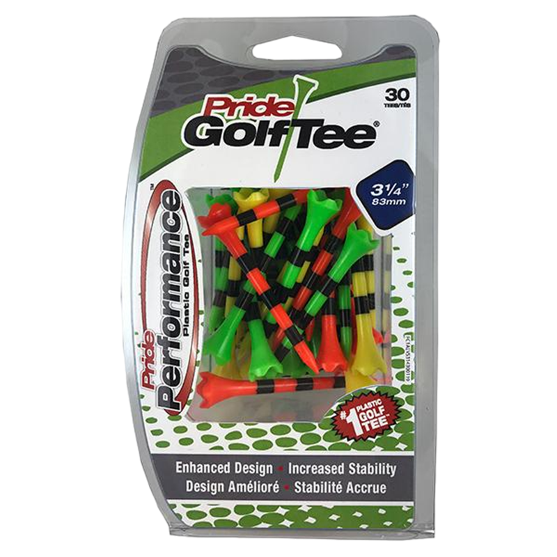 Striped Pride Performance™ Plastic Tees - 3-1/4" Fruit Mix