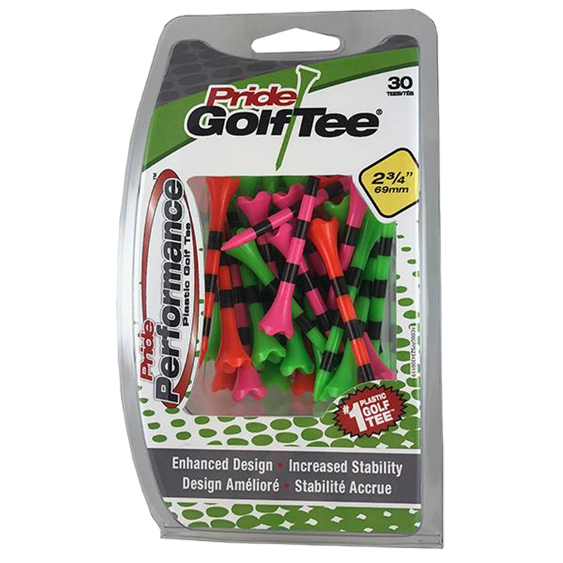 Striped Pride Performance™ Plastic Tees - 2-3/4" Citrus Mix