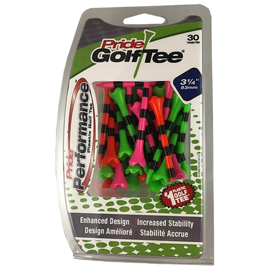 Striped Pride Performance™ Plastic Tees - 3-1/4" Citrus Mix