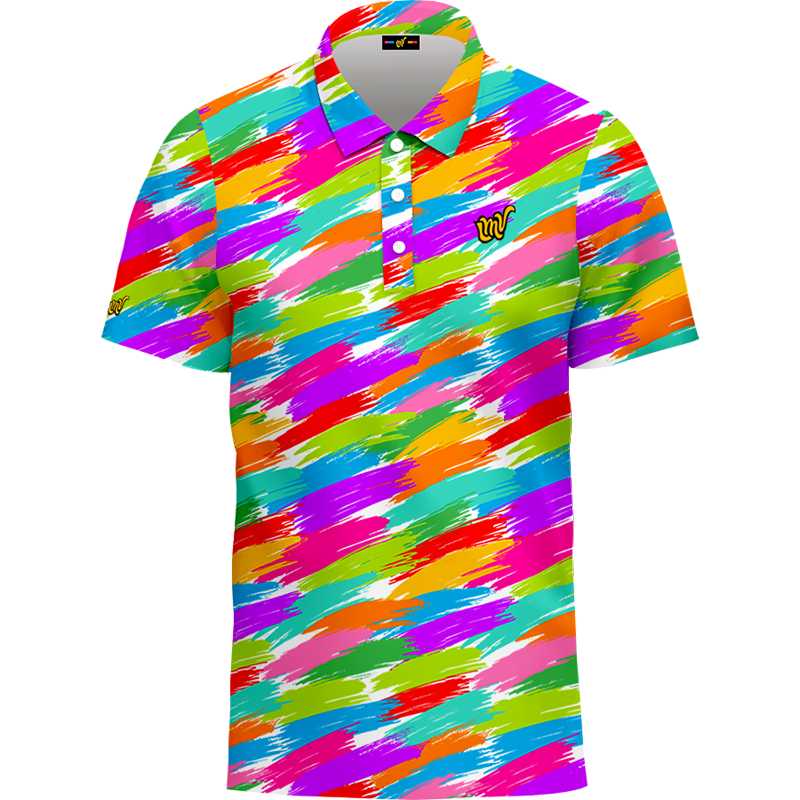 LMV Mens Polo Brush Paint SS23 Ivory