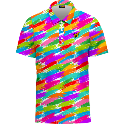 LMV Mens Polo Brush Paint SS23 Ivory