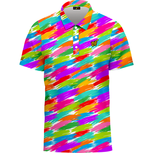 LMV Mens Polo Brush Paint SS23 Ivory