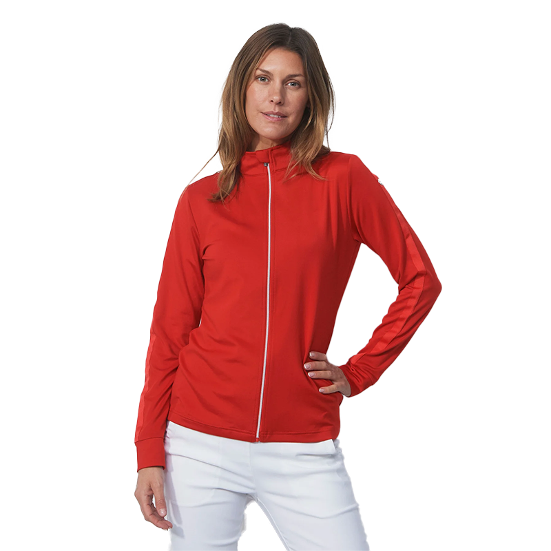 Anna Mandarine Long Sleeve Full Zip Top Red
