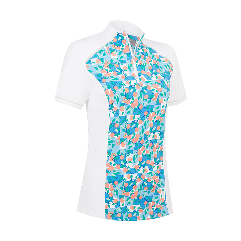 Cubist Oranges Polo - White