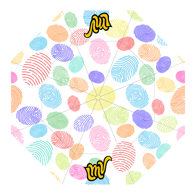 LMV Double Canopy Umbrella 60''  Finger Print Ivory