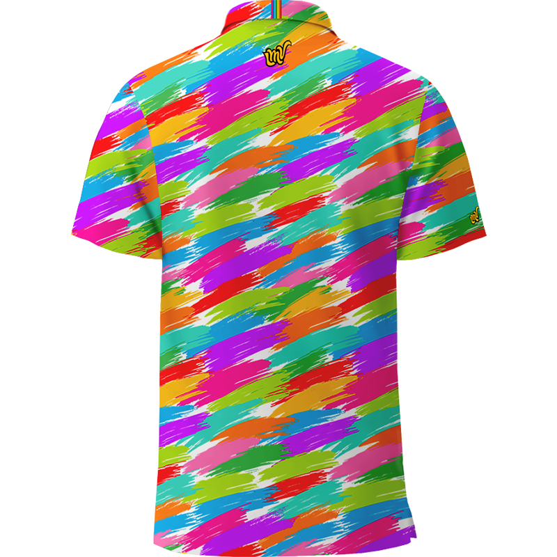 LMV Mens Polo Brush Paint SS23 Ivory