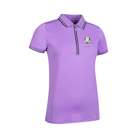 Ryder Cup Stella-Womens Mesh Panel Performance Golf Shirt – Amethyst/Navy