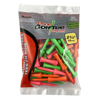 2-3/4" Pride Golf Tee Step Tees - 25CT